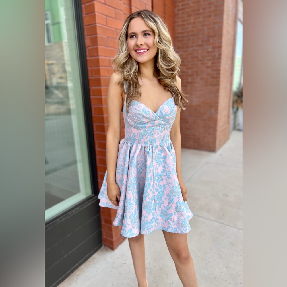 MABLE Pink & Blue Floral Mini Dress
